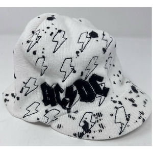 Bio-Domes Head Gear AC/DC Authentic Thunder Bolt 100% Cotton Black White‎